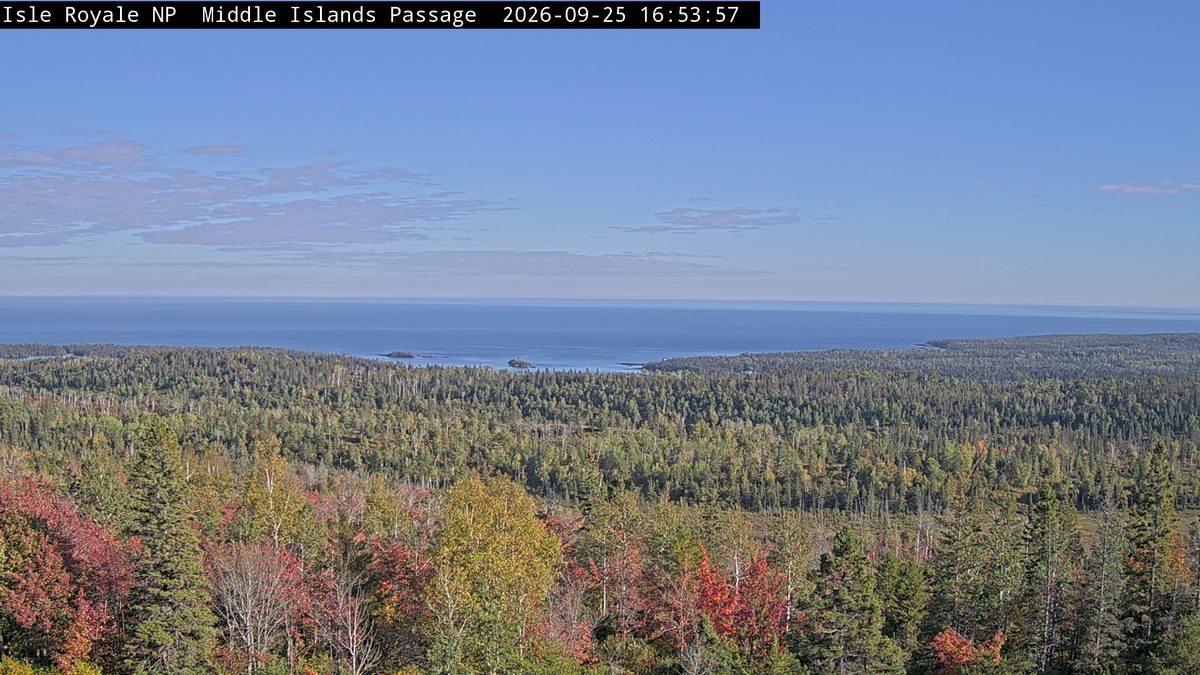 Today from the nps-isro-middle-islands-passage-webcam camera, inside Isle Royale National Park