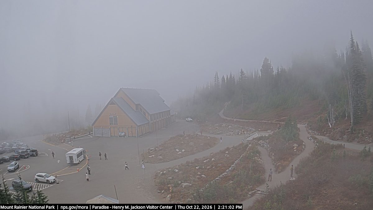 Today from the nps-mora-visitor-center camera, inside Mount Rainier National Park