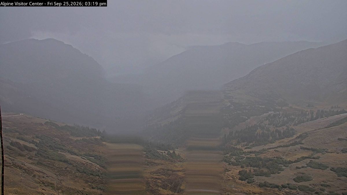 Today from the nps-romo-alpine-visitor-center camera, inside Rocky Mountain National Park