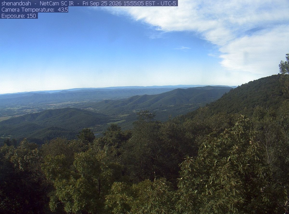 Today from the shenandoah camera, 17 km from Shenandoah National Park